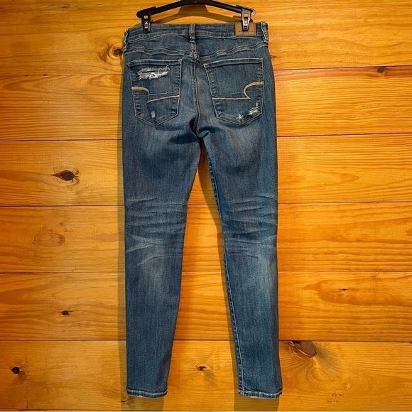 American Eagle Outfitters Super Stretch X Distressed High Rise Jegging 6 Short - Picture 2 of 12